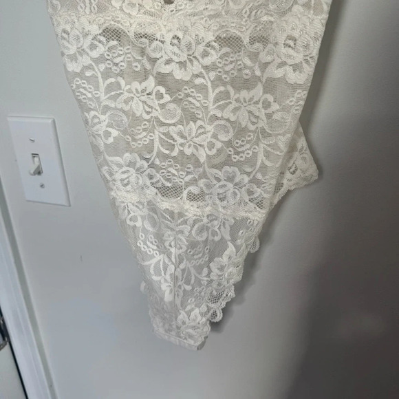 Elegant Vintage Lace Bodysuit in White Fairycore angelcore coquette dreamy 34B - Picture 5 of 8